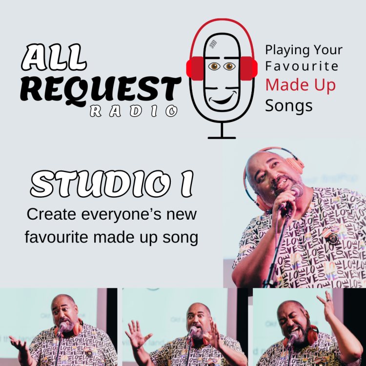 Studio I - Create everyone's new favourite made up song All Request Radio "Playing your favourite made up songs" Images of The Velvet Duke mid-song performance (Curtis Perry)